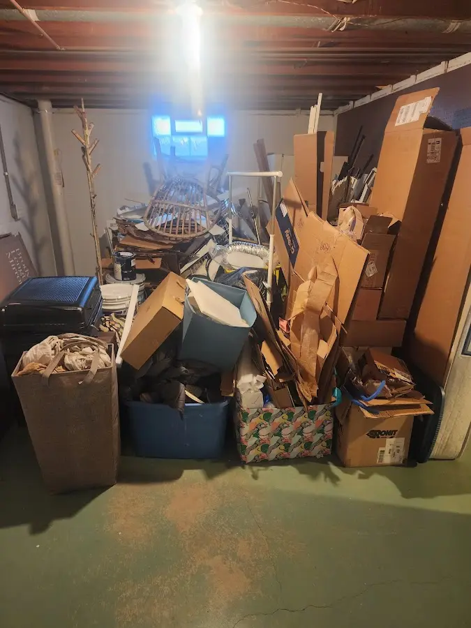 Roll-off dumpster container at job site for 8 Yard Dumpster Rental in Westfield